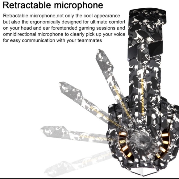 Camouflage Gaming Headphones with Microphone and LED Light for PS4, Xbox One Com - Picture 15 of 15